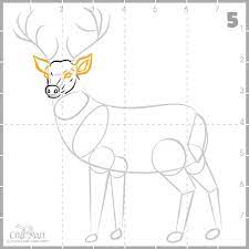 Start pressing in the drawing pins into place in the black area of the template and gently fix into place using a hammer. Drawing A Deer In 10 Steps Easy Tutorial Craft Mart