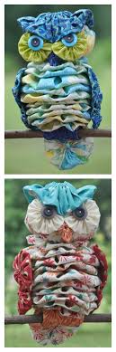 Check out the tutorial to make yoyos here. Diy Yoyo Owl Sewing Pattern Tutorial Fabric Art Diy