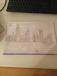 Inside the zip file, you can find the drawing in 3 different dimensions : Hogwarts Castle Attempt Drawing Non Colour Harry Potter Amino