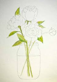 Simple drawing of flower how to draw a flower drawing flowers with. Peony Patterns Just Paint It Blog Flower Drawing Watercolor Flowers Art