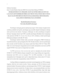 Pdf Aplikasi Paman Uco Praktis Aman Uji Covid Sebagai Inovasi Layanan Uji Pcr Berbasis Ehrs Electronic Health Record System Bagi Calon Penumpang Pesawat Dalam Rangka Menyongsong Masa Depan Indonesia Pasca Pandemi