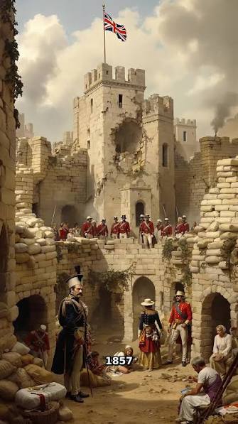 British colonial soldiers looting the Qaisar Bagh, Lucknow, on 15 March 1858. This contemporary engraving depicts British troops plundering the royal palace complex following the capture of Lucknow during the Indian Uprising