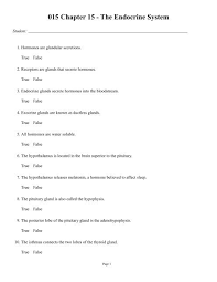 015 Chapter 15 The Endocrine System Key