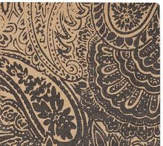 Perfect for furniture upholstery or window treatments. Paisley Printed Natural Fiber Rug Black Pottery Barn