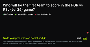 July 25, 2026: Portland Timbers vs Real Salt Lake: First Team to Score Soccer Prediction Market