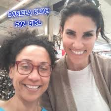 NCIS Los Angeles Cast Daniela Ruah (Kensi Blye) behind the set along with a  fan girl #DanielaRuah