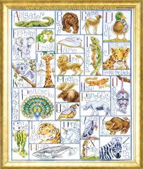 Letters range from 29w x 38h to 52w x 34h; Crossstitch Warehouse A B C Animal A B C