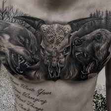 Maybe you would like to learn more about one of these? Tattoo Uploaded By Stacie Mayer Wolf Bear And Skull Chest Piece By Jp Alfonso Blackandgrey Realism Jpalfonso Wolf Bear Skull 150898 Tattoodo