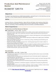 Maintenance Worker Resume Samples Qwikresume