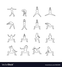 Yoga Poses Outline Sketch Vector Image On Vectorstock Black And White Stickers Yoga Poses Outline