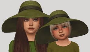Simiracle Ribbon Straw Hat Converted For Kids And Toddlers Sims 4 Downloads Sims Hats Kids Hats