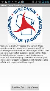 Corrective lenses must be worn at all times while driving. Wi Dmv Driver Practice Test For Android Apk Download