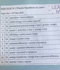 Spice Of Lyfe Physics Equations Gcse Aqa Paper 1 Gcse Maths Revision Gcse Science School Study Tips