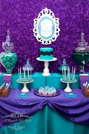 Purple And Teal Birthday Party Ideas Photo 16 Of 23 Teal Party Purple Party Birthday Party