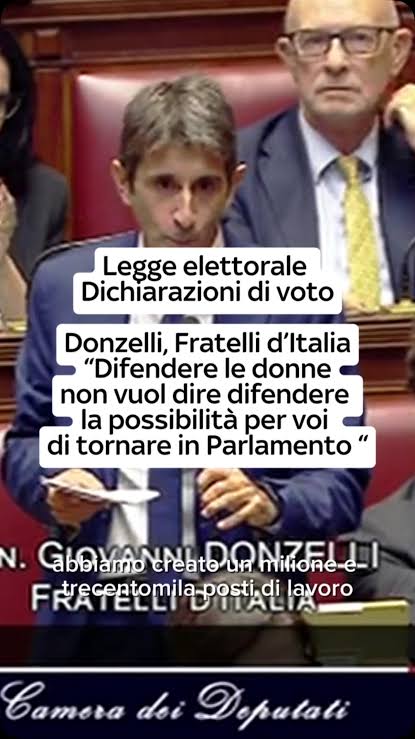 Le dichiarazioni finali di voto per la legge elettorale. Parla Giovanni Donzelli di Fratelli d’Italia | Sky tg24 | Facebook