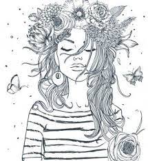 Hermosa Chica Con Taza De Cafe Ilustracion De Stock Paginas Para Colorear Para Ninos Dibujos Tumblr Para Colorear Libros Para Colorear Adultos