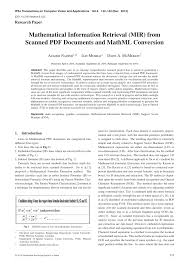 Links to free computer, mathematics, technical books all over the world, directory of online free computer, programming, engineering, mathematics, technical books, ebooks, lecture notes and. Pdf Mathematical Information Retrieval Mir From Scanned Pdf Documents And Mathml Conversion