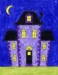 How long does it take to draw a haunted house? How To Draw An Easy Haunted House Art Projects For Kids