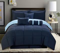 Black And Blue Comforter Queen 7 Pc Reversible Comforter Set King Size Navy Blue Soft New Bed In A Bag