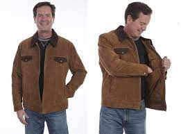 Scully Men S Brown Two Tone Boar Suede Jacket With Concealed Carry Pocket Leather Jacket Men Leather Jacket Concealed Carry Men