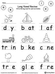 Long Vowel Review Write Missing Vowel Vowel Worksheets Long Vowel Worksheets Long Vowels