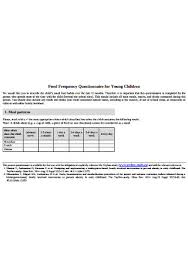 Food frequency questionnaires are considered to be a type of dietary assessment instrument that is used to capture an individual's usual food consumption by inquiring the frequency at which the respondent consumed food. 45 Sample Food Questionnaires In Pdf Ms Word