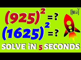 Square Numbers Ending With 25 Mentally Solve Math In Your Head Youtube Mental Math Math Methods Math