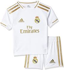 Amazon Com Adidas 2019 2020 Real Madrid Home Mini Kit Clothing
