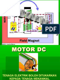 Bagian utama motor dc adalah statos dan rotor dimana kumparan medan pada motor dc disebut stator (bagian yang tidak berputar). Motor Arus Terus Minggu 2