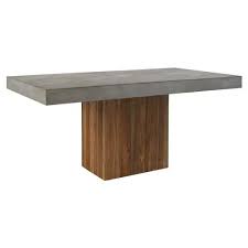 A single pedestal is the base for round or square tables from 36 to 60 in diameter. Cooper Modern Rectangular Grey Concrete Pedestal Outdoor Dining Table 31 D 40 D Kathy Kuo Home
