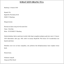 Yang bertanda tangan di bawah ini: Contoh Surat Izin Orang Tua Kalimat Pembuka Penuaan Surat