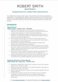 band director resume samples qwikresume