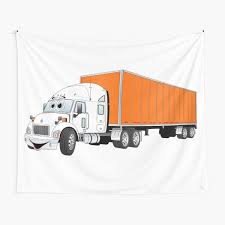 Inspiration comes from the knowledg. White Semi Truck Orange Trailer By Scott Hayes Redbubble