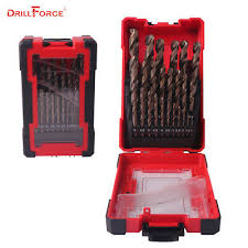 drillforce 25pcs hss co punte trapano