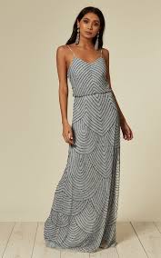 Cami Sequin Stripe Embellished Maxi Dress In Heather Blue By Angeleye