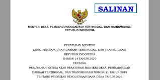 We did not find results for: Permendes Pdtt Nomor 14 Tahun 2020 Tentang Prioritas Penggunaan Dana Desa Tahun 2020