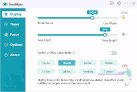 careueyes eye protection software blue light filter for pc screen dimmer break reminder light filter eye protection filters
