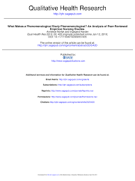 The fundamental goal of the approach is to arrive at a description of the nature of the particular phenomenon (creswell, 2013). Pdf What Makes A Phenomenological Study Phenomenological An Analysis Of Peer Reviewed Empirical Nursing Studies