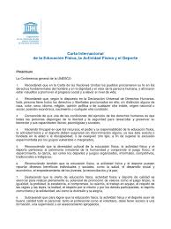 La coordinación es pues, una cadena sucesiva de movimientos ordenados y estructurados que permiten la ejecución técnica de. Carta Internacional De La Educacion Fisica Unesco Educacion Fisica Deportes