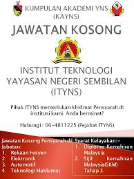 Senarai kerjaya pilihan negeri johor, kedah, kelantan, melaka, negeri sembilan, pahang, perak. Institut Teknologi Yayasan Negeri Sembilan San Kalop