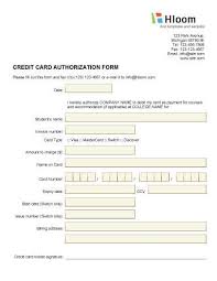 Sections for the credit cardholder's information along with the authorized user are provided. Credit Card Authorization Forms Hloom