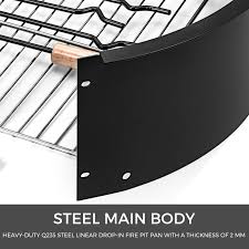 Mild steel which will oxidize to a natural finish. Hearth Solid Steel 24 Inch Outdoor Garden Patio Round Fire Pit Ring W Vevor Us