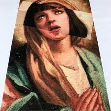 Pulp Fiction Mia Nosebleed Uma Therman Virgin Mary Long Sleeve Graphic  Print T Shirt XS S M L XL Street Fashion Coordinating, white, XS :  Clothing, Shoes & Jewelry