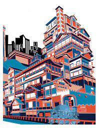重庆城市墙绘 chongqing city illustration jiasi art design