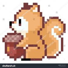 Squirrel Pixel Art On White Blackground Ad Aff Pixel Squirrel Art Blackground Pixel Art Squirrel Art Art