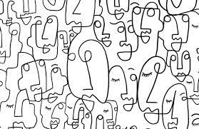 Check spelling or type a new query. Large Face Line Drawing Wallpaper Mural Hovia