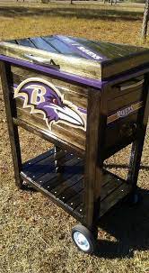 Baltimore Ravens Cooler Wooden Cooler Baltimore Ravens Wood Cooler