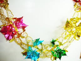 Vintage Multi Colored Foil Christmas Garland Hanging Garland Retro Christmas Decorations Kitsch Christmas Vintage Christmas