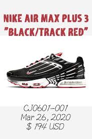 Nike Air Max Plus 3 Black White Track Red In 2020 Nike Air Max Plus Air Max Plus Nike Air Max