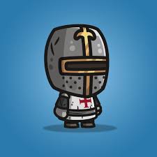 Templar Knight 2d Character Sprite For Game Tokegameart Game Character Design Cartoon Knight Chibi Knight